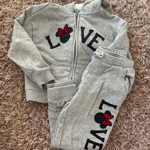 Gap Gray Minnie Mouse Hoodie and Jogger Set